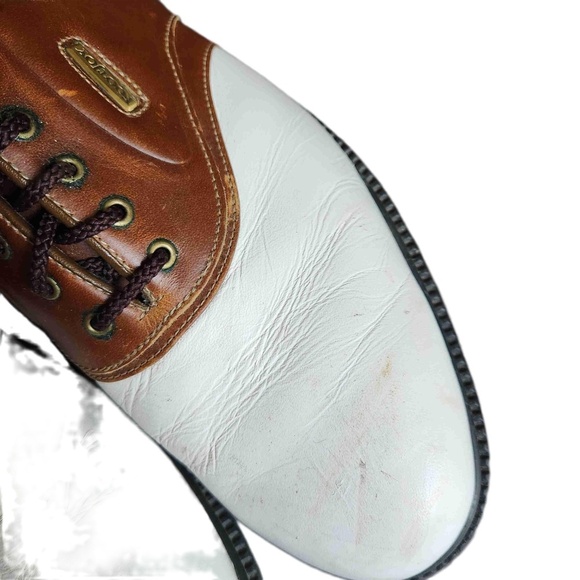 Footjoy Mens Golf Shoes White Brown Lace Up Size 10 - Picture 5 of 6